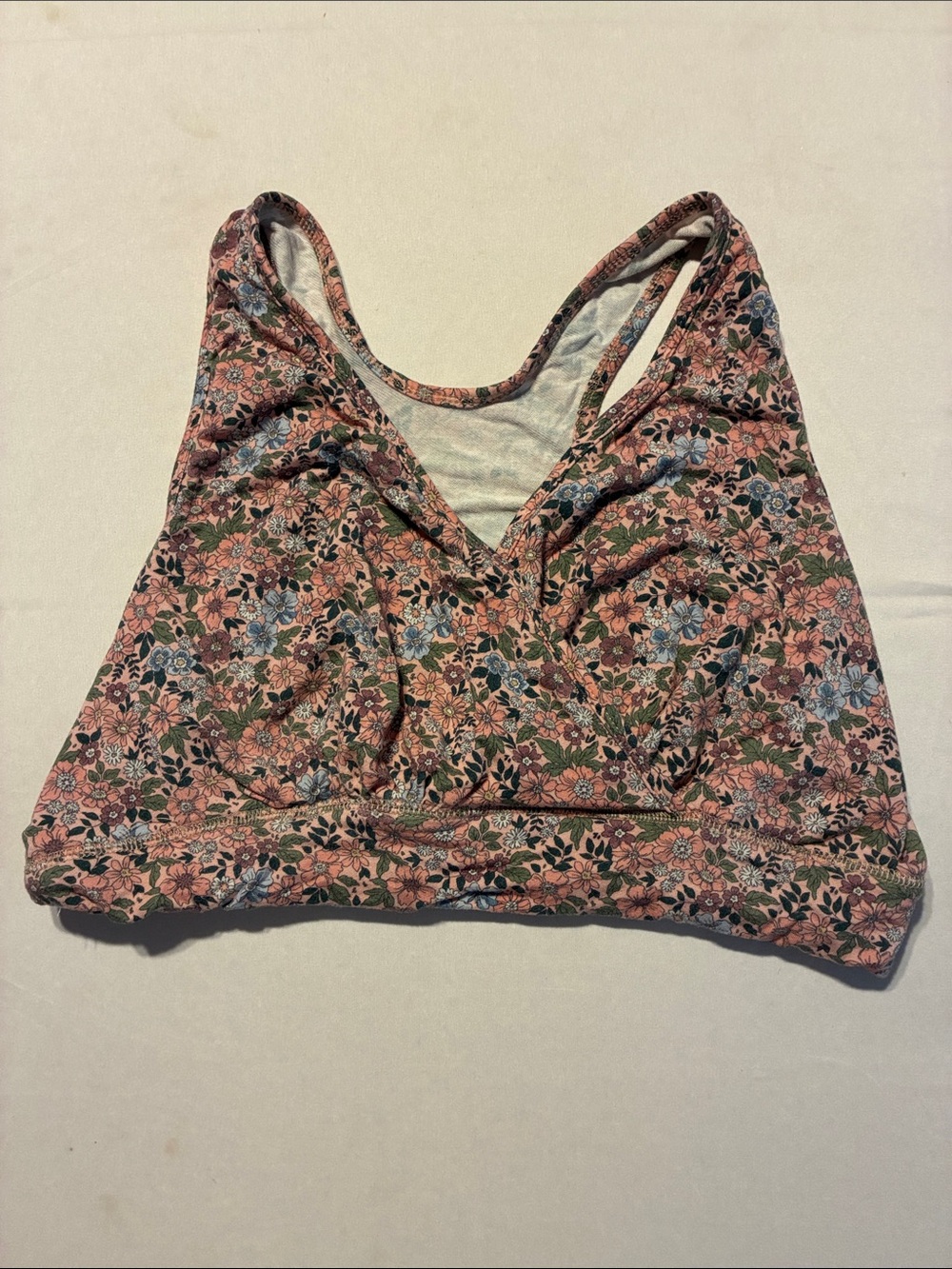Kindred Bravely Pink Floral Nursing Bra with Green Accents